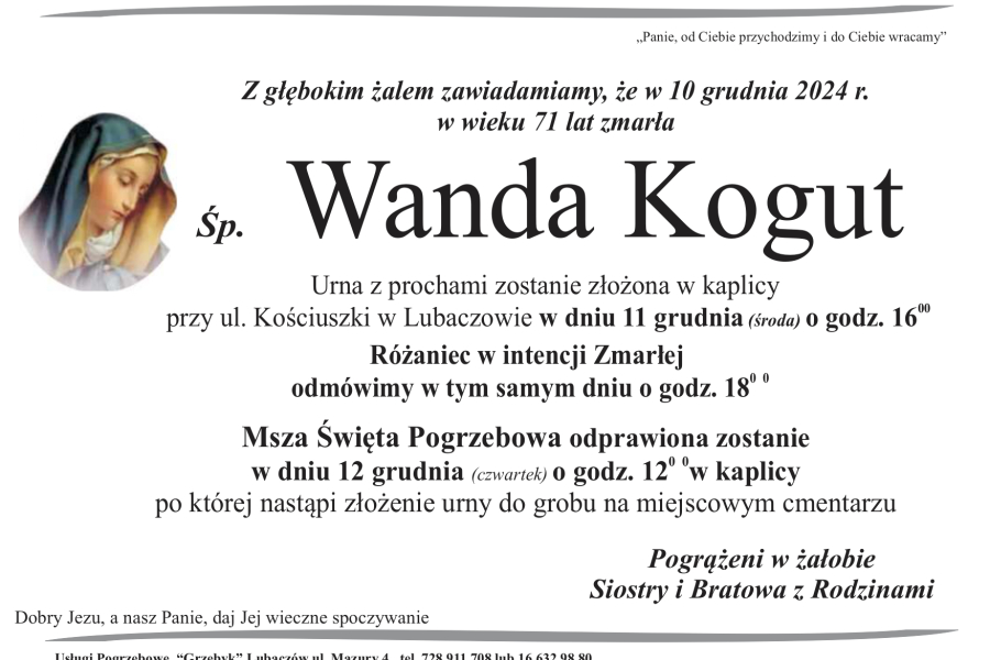 Zmarła Wanda Kogut